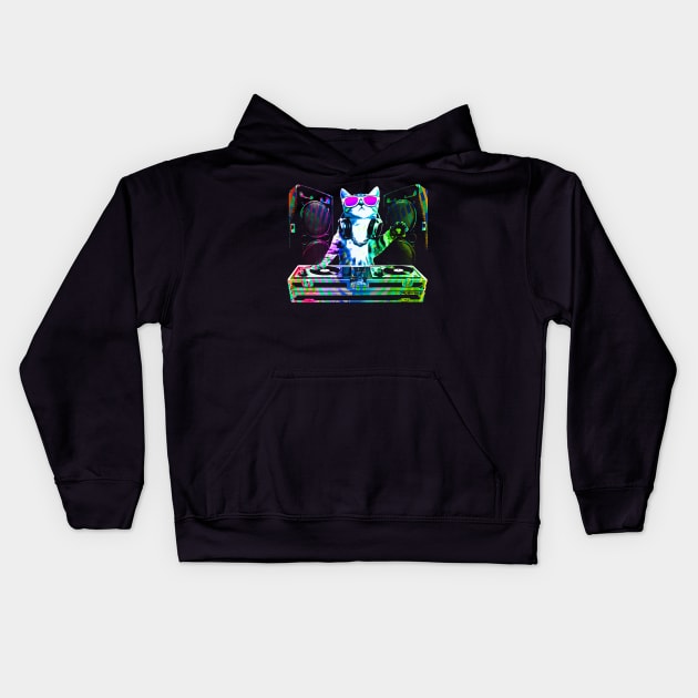 HOUSE CAT (That DJ Kitty) Kids Hoodie by robotface